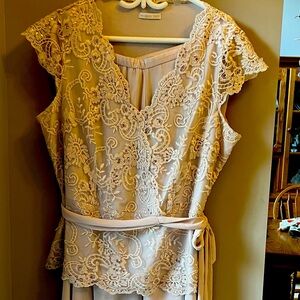 Evening two piece top and full length skirt by Jacques Vert.